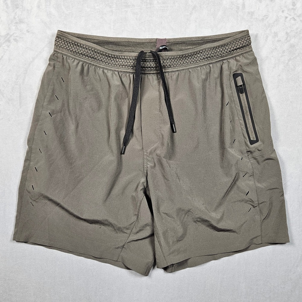 Ten Thousand The Session Shorts Mens Medium Olive Green 7" Inseam Athletic